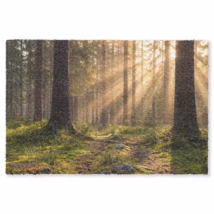 Bos - Zonlicht - Gras Vloerkleed Rechthoek klein -3d