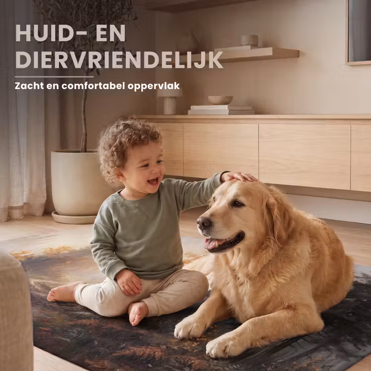 Bospad - Herfstbladeren - Natuur - Schilderachtig - Oranje Vloerkleed Rechthoek klein -uniquesellingpoint_zacht_NL