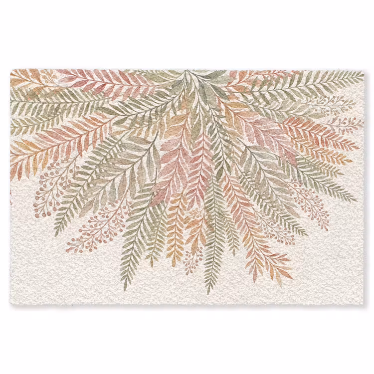 Botanisch - Aquarel - Kleurrijk Vloerkleed Rechthoek klein -3d
