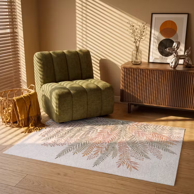 Botanisch - Aquarel - Kleurrijk Vloerkleed Rechthoek klein -atmosphere_sfeer1_global