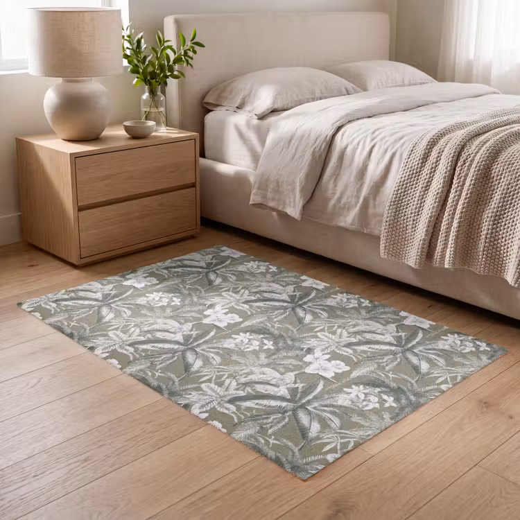 Botanisch - Bloemen - Groen Vloerkleed Rechthoek klein 1091 -atmosphere_sfeer3_global