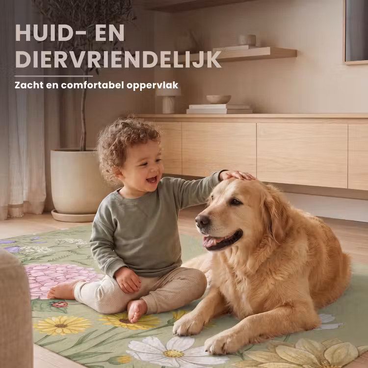 Botanisch - Bloemen - Kleurrijk Vloerkleed Rechthoek klein -uniquesellingpoint_zacht_NL