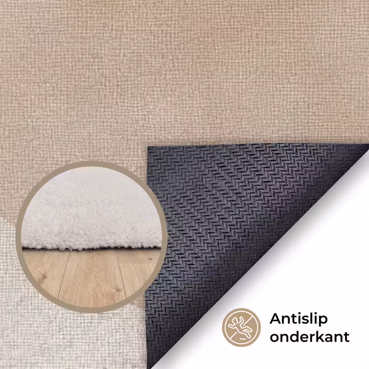 Bruin - Japandi - Abstract Vloerkleed Rechthoek klein -uniquesellingpoint_antislip_NL