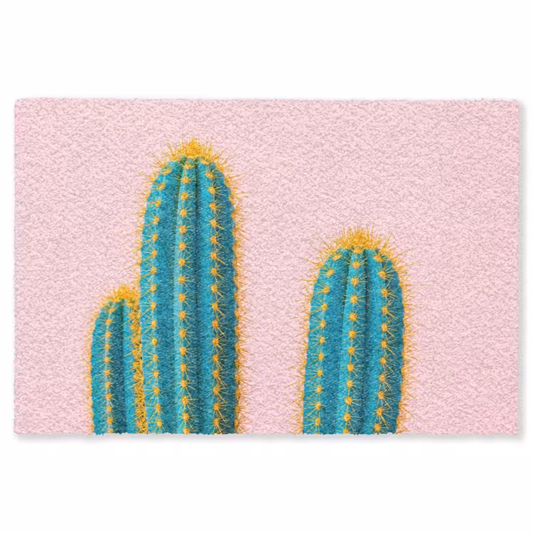 Cactussen - Modern - Pastel Vloerkleed Rechthoek klein -3d