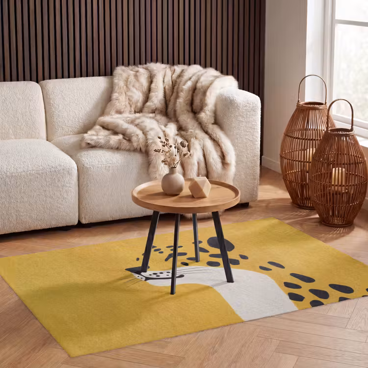 Cheetah - Illustratie - Geel Vloerkleed Rechthoek klein -atmosphere_sfeer2_global