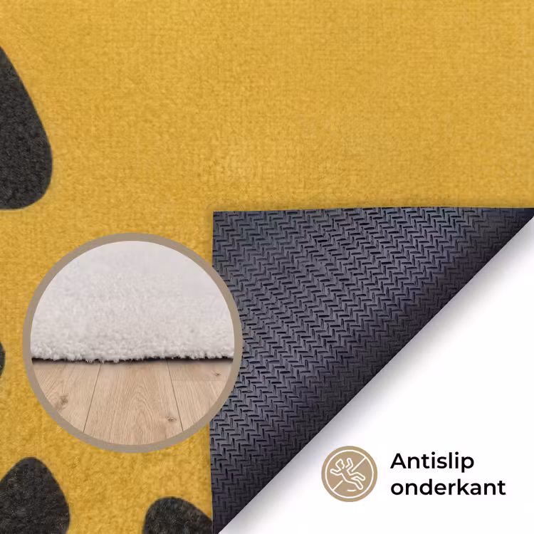Cheetah - Illustratie - Geel Vloerkleed Rechthoek klein -uniquesellingpoint_antislip_NL