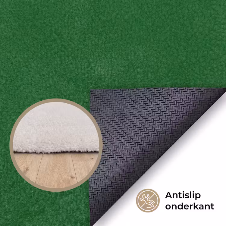 Cirkel - Roze - Tekst - Art Vloerkleed Rechthoek klein -uniquesellingpoint_antislip_NL_DE