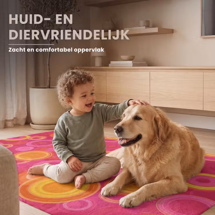 Cirkels - Design - Kleurrijk Vloerkleed Rechthoek klein 1091 -uniquesellingpoint_zacht_NL