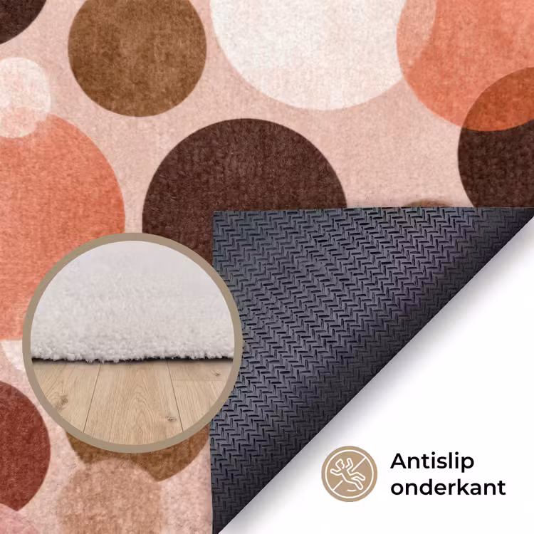 Cirkels - Modern - Kleurrijk Vloerkleed Rechthoek klein 1091 -uniquesellingpoint_antislip_NL