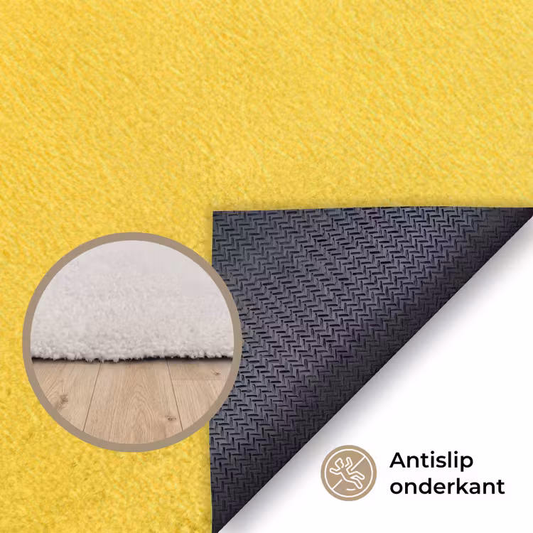 Citroen - Geel - Zonnig Vloerkleed Rechthoek klein -uniquesellingpoint_antislip_NL