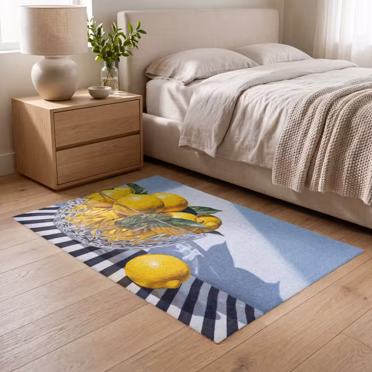 Vloerkleed - Citroenen - Fruit - Geel - Citroenen - Fruit - Geel Vloerkleed Rechthoek klein