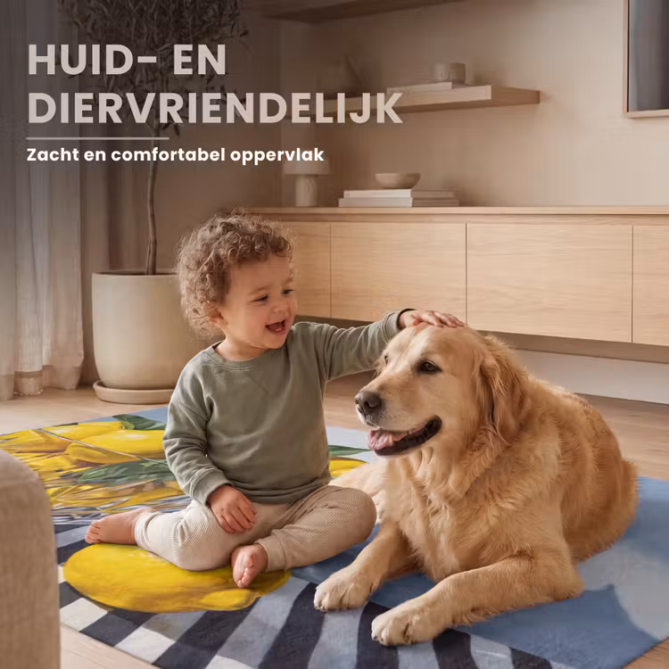 Vloerkleed - Citroenen - Fruit - Geel - Citroenen - Fruit - Geel Vloerkleed Rechthoek klein