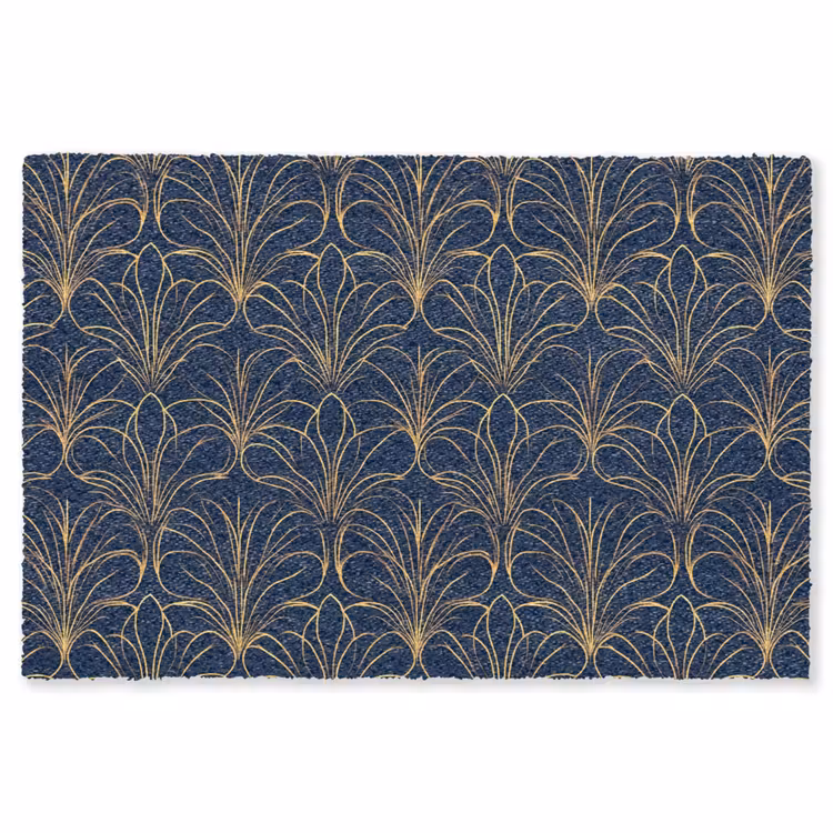 Deco - Waaier - Blauw Vloerkleed Rechthoek klein 1091 -3d