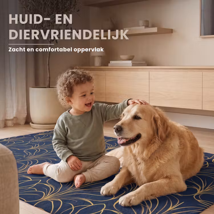 Deco - Waaier - Blauw Vloerkleed Rechthoek klein 1091 -uniquesellingpoint_zacht_NL