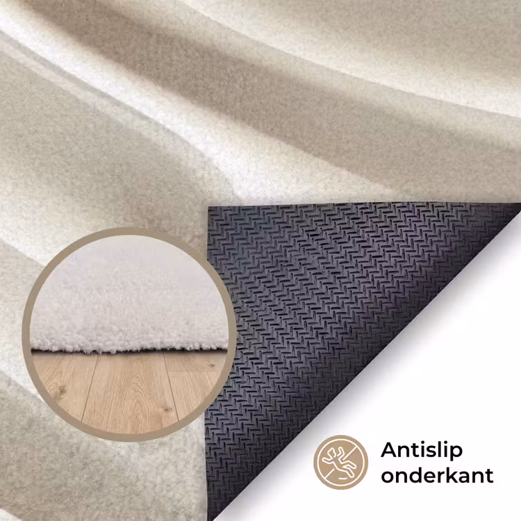 Diagonaal - Golven - Crème Vloerkleed Rechthoek klein 1091 -uniquesellingpoint_antislip_NL_DE