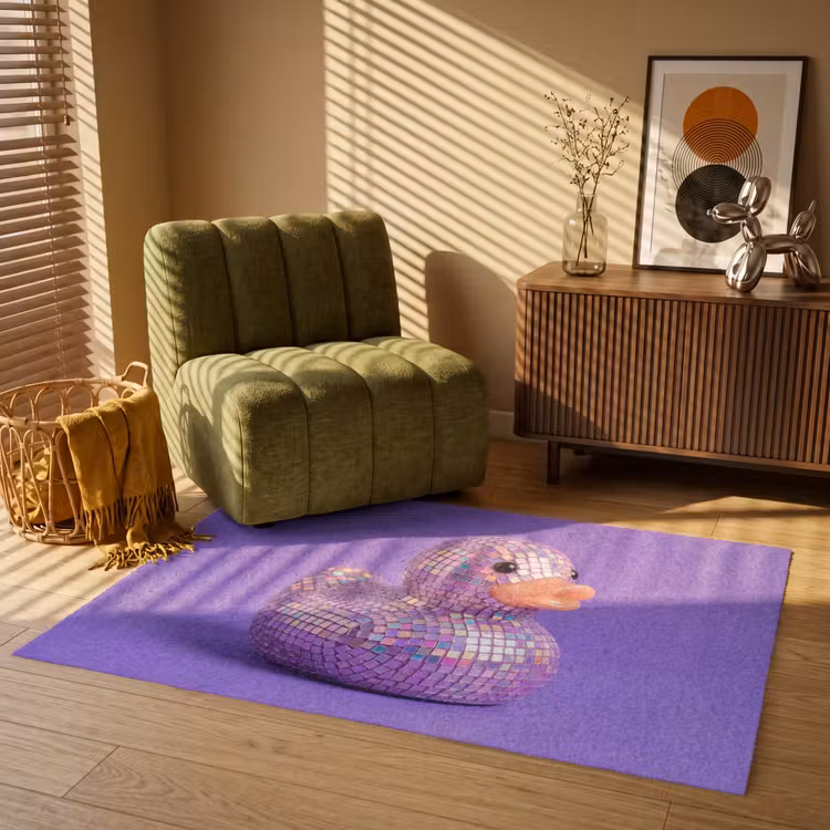 Disco - Eend - Paars Vloerkleed Rechthoek klein -atmosphere_sfeer1_global