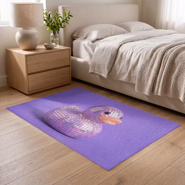 Disco - Eend - Paars Vloerkleed Rechthoek klein -atmosphere_sfeer3_global