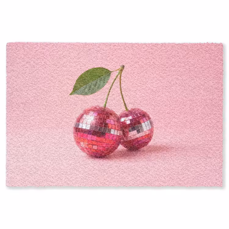 Disco - Kersen - Roze Vloerkleed Rechthoek klein -3d