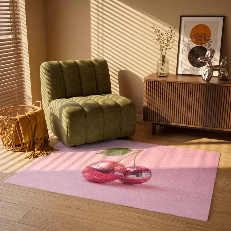 Disco - Kersen - Roze Vloerkleed Rechthoek klein -atmosphere_sfeer1_global