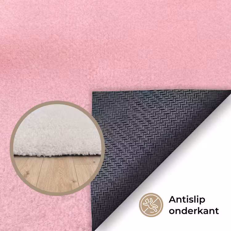 Disco - Kersen - Roze Vloerkleed Rechthoek klein -uniquesellingpoint_antislip_NL_DE