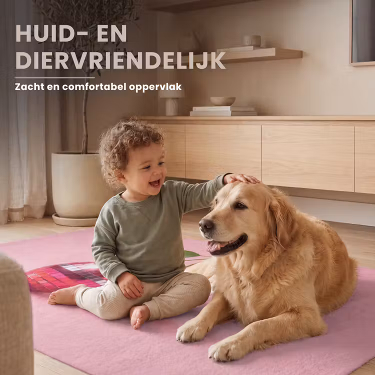 Disco - Kersen - Roze Vloerkleed Rechthoek klein -uniquesellingpoint_zacht_NL