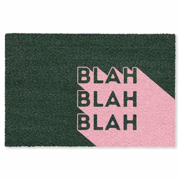 Donkergroen - Tekst - Schaduw - Grafisch Vloerkleed Rechthoek klein -3d