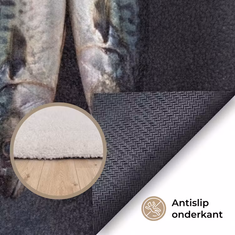 Vloerkleed - Drie vissen - Touw - Drie vissen - Touw Vloerkleed Rechthoek klein
