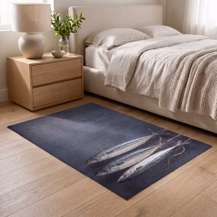 Vloerkleed - Drie vissen - Touw - Drie vissen - Touw Vloerkleed Rechthoek klein