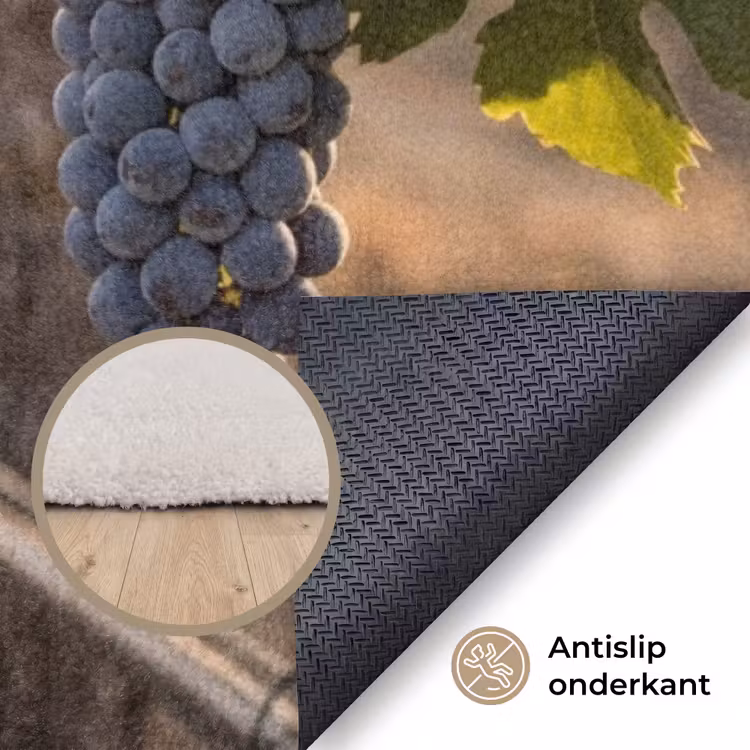 Druiven - Wijngaard - Zonlicht Vloerkleed Rechthoek klein -uniquesellingpoint_antislip_NL_DE