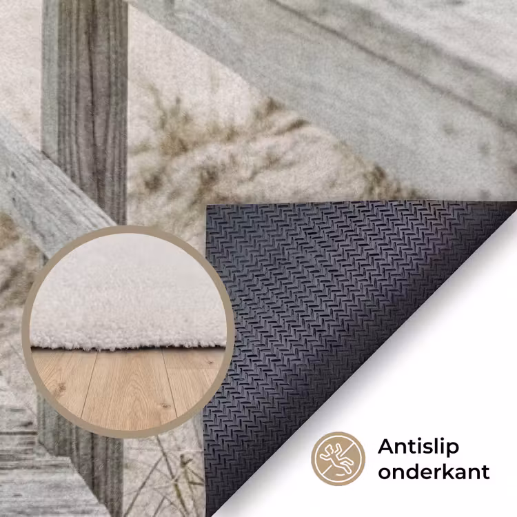 Duinen - Vlonder - Oceaan Vloerkleed Rechthoek klein -uniquesellingpoint_antislip_NL_DE