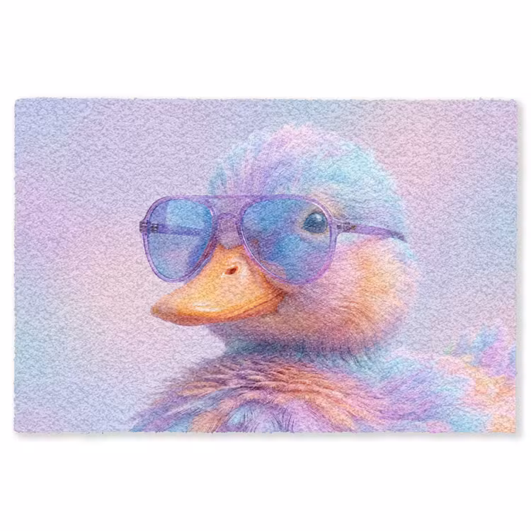 Eend - bril - Pastel Vloerkleed Rechthoek klein -3d