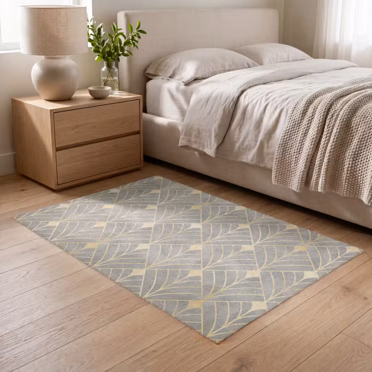Elegant - Symbool - Goud - Grijsgroen Vloerkleed Rechthoek klein 1091 -atmosphere_sfeer3_global