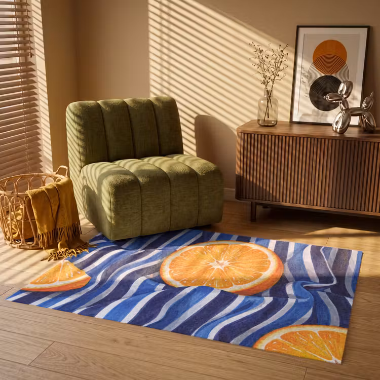 Vloerkleed - Eten - Fruit - Oranje - Eten - Fruit - Oranje Vloerkleed Rechthoek klein