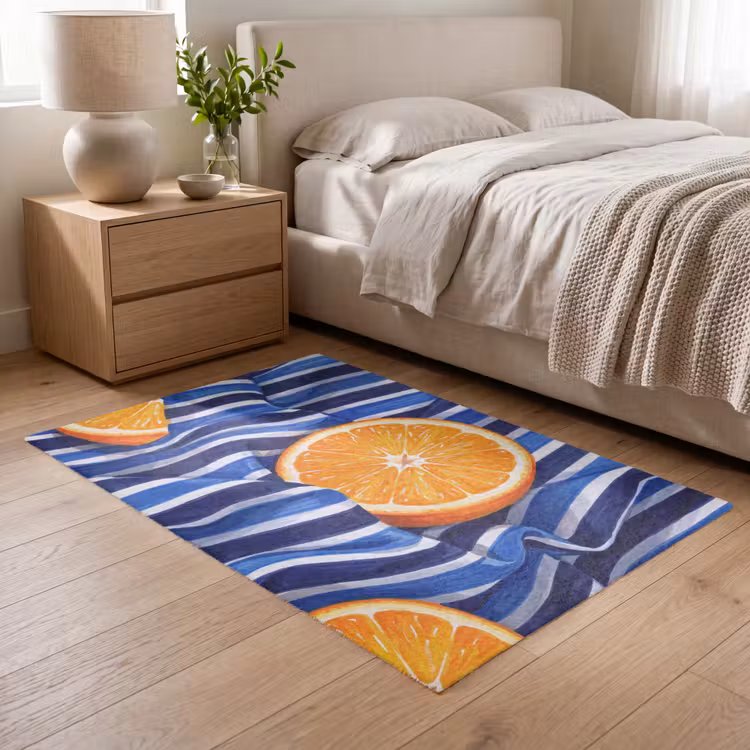 Vloerkleed - Eten - Fruit - Oranje - Eten - Fruit - Oranje Vloerkleed Rechthoek klein