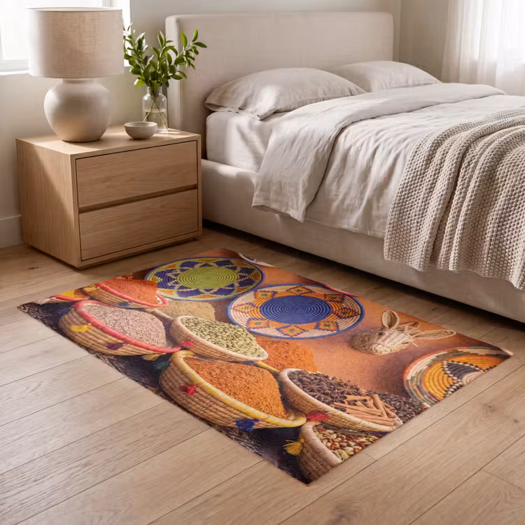 Vloerkleed - Eten - Kleurrijk - Cultuur - Eten - Kleurrijk - Cultuur Vloerkleed Rechthoek klein