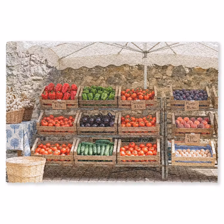 Vloerkleed - Eten - Markt - Vers - Eten - Markt - Vers Vloerkleed Rechthoek klein