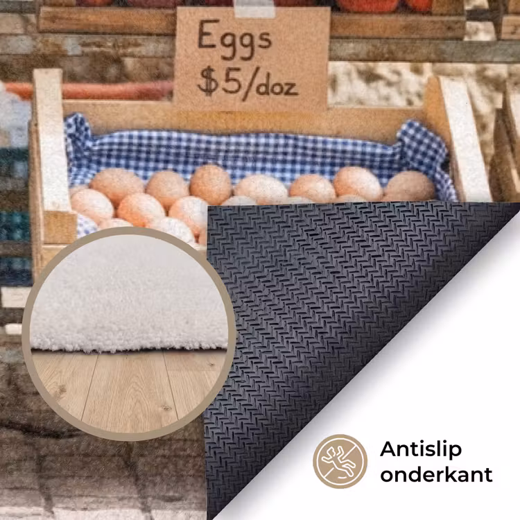 Vloerkleed - Eten - Markt - Vers - Eten - Markt - Vers Vloerkleed Rechthoek klein