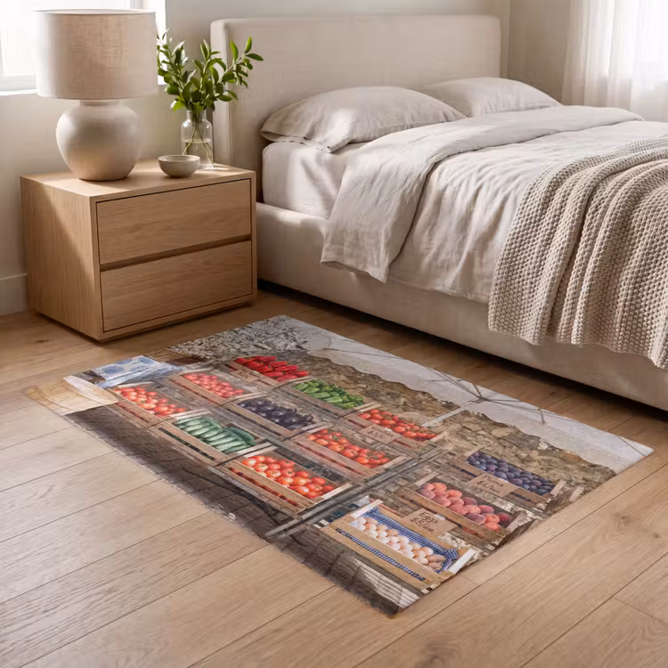 Vloerkleed - Eten - Markt - Vers - Eten - Markt - Vers Vloerkleed Rechthoek klein