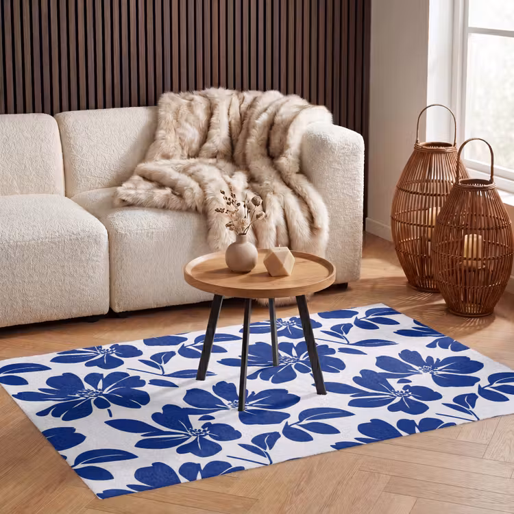 Floraal - Modern - Blauw Vloerkleed Rechthoek klein 1091 -atmosphere_sfeer2_global