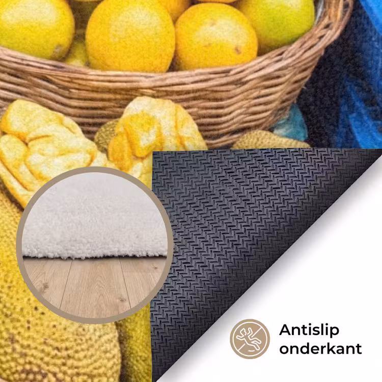 Vloerkleed - Fruit - Markt - Kleurrijk - Fruit - Markt - Kleurrijk Vloerkleed Rechthoek klein