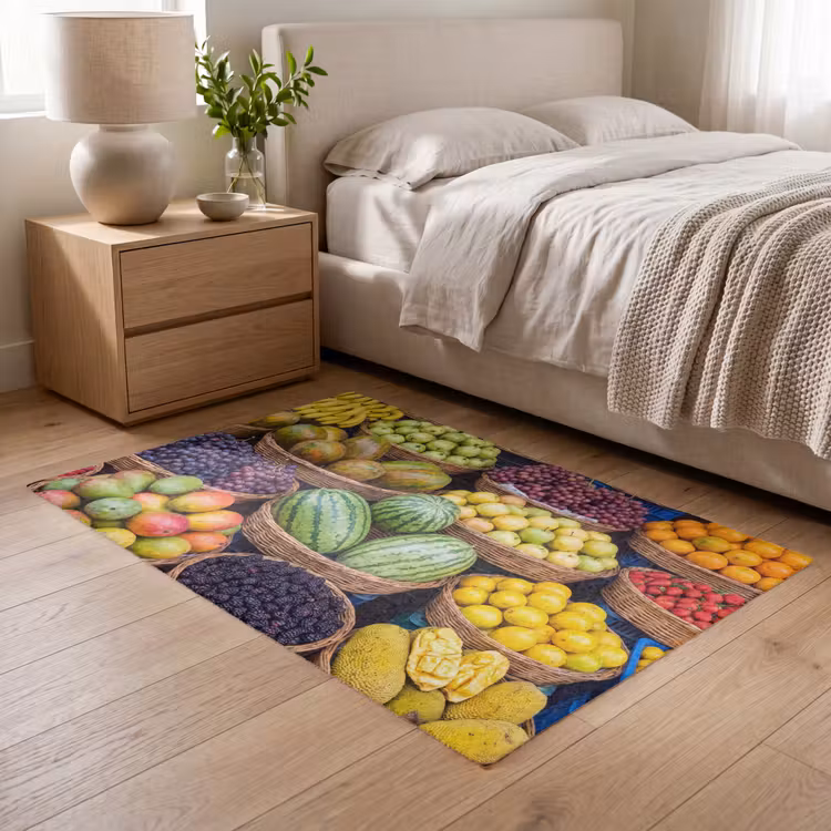 Vloerkleed - Fruit - Markt - Kleurrijk - Fruit - Markt - Kleurrijk Vloerkleed Rechthoek klein