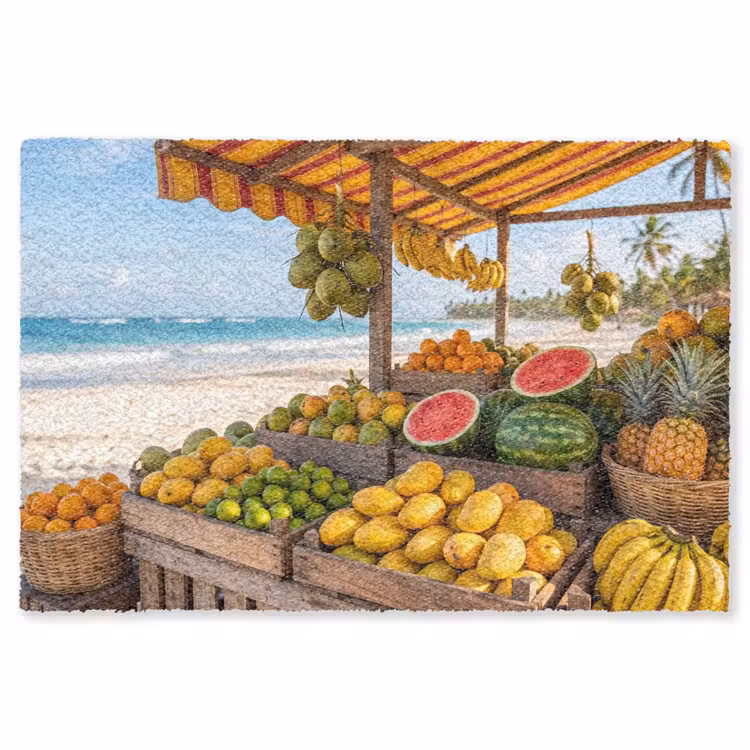 Vloerkleed - Fruit - Strand - Tropisch - Fruit - Strand - Tropisch Vloerkleed Rechthoek klein