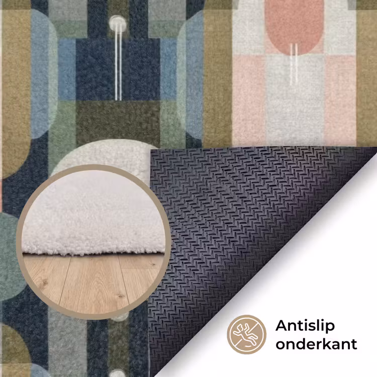 Geografisch - Modern - Kleurrijk Vloerkleed Rechthoek klein 1091 -uniquesellingpoint_antislip_NL