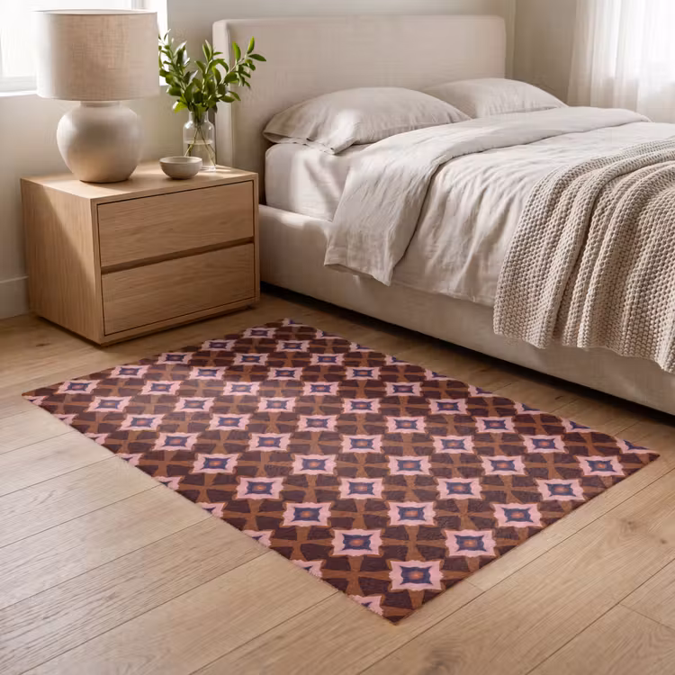 Geometrisch - Sierlijk - Bruin Vloerkleed Rechthoek klein 1091 -atmosphere_sfeer3_global