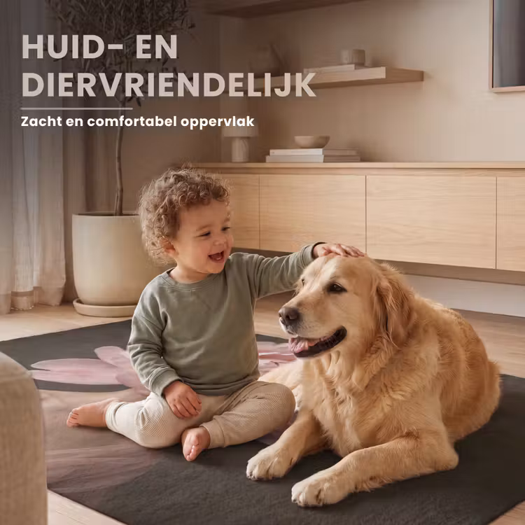Gezicht - Roos - Roze Vloerkleed Rechthoek klein -uniquesellingpoint_zacht_NL
