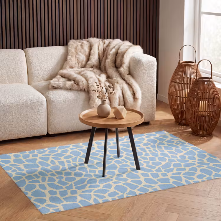 Giraf - Modern - Blauw Vloerkleed Rechthoek klein 1091 -atmosphere_sfeer2_global