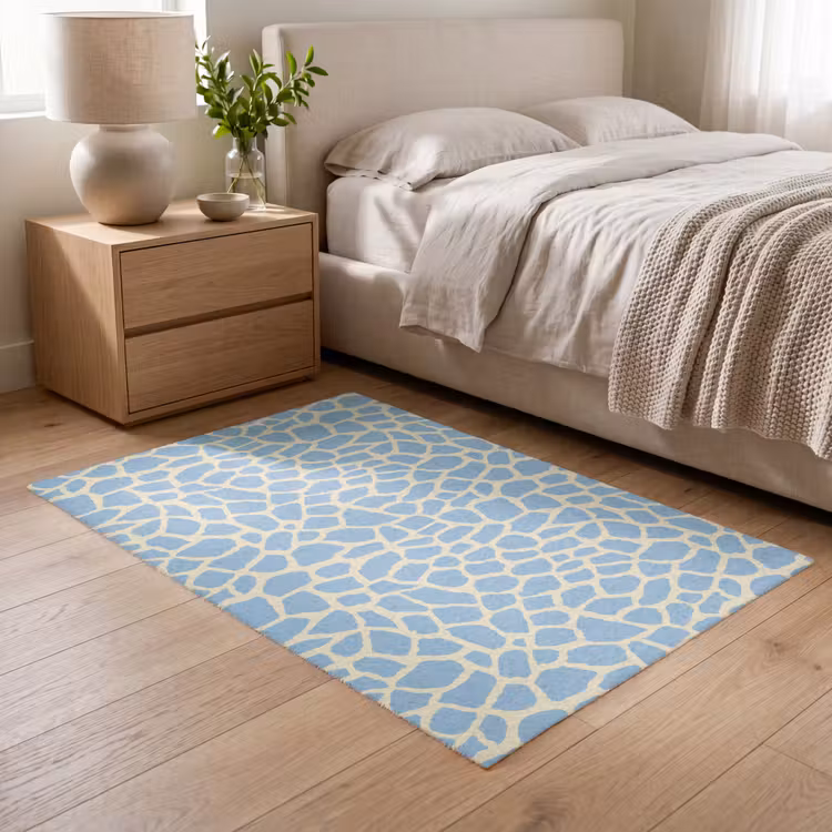 Giraf - Modern - Blauw Vloerkleed Rechthoek klein 1091 -atmosphere_sfeer3_global