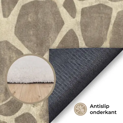 Giraf - Patroon - Beige - Bruin Vloerkleed Rechthoek klein 1091 -uniquesellingpoint_antislip_NL