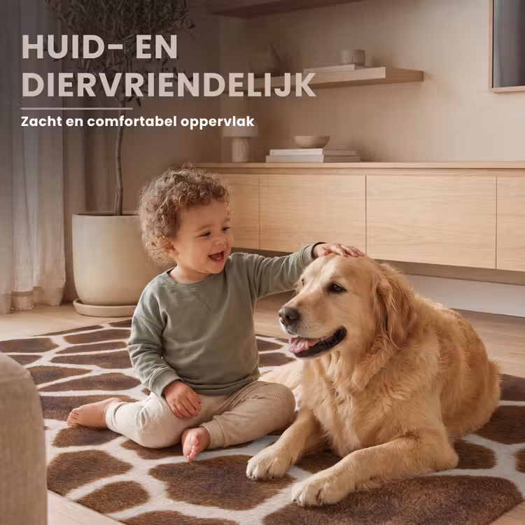 Giraf - Vacht - Klassiek - Bruin Vloerkleed Rechthoek klein -uniquesellingpoint_zacht_NL