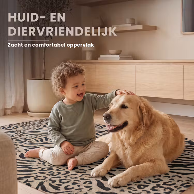 Giraf - Zebra - Motief - Bruin Vloerkleed Rechthoek klein 1091 -uniquesellingpoint_zacht_NL